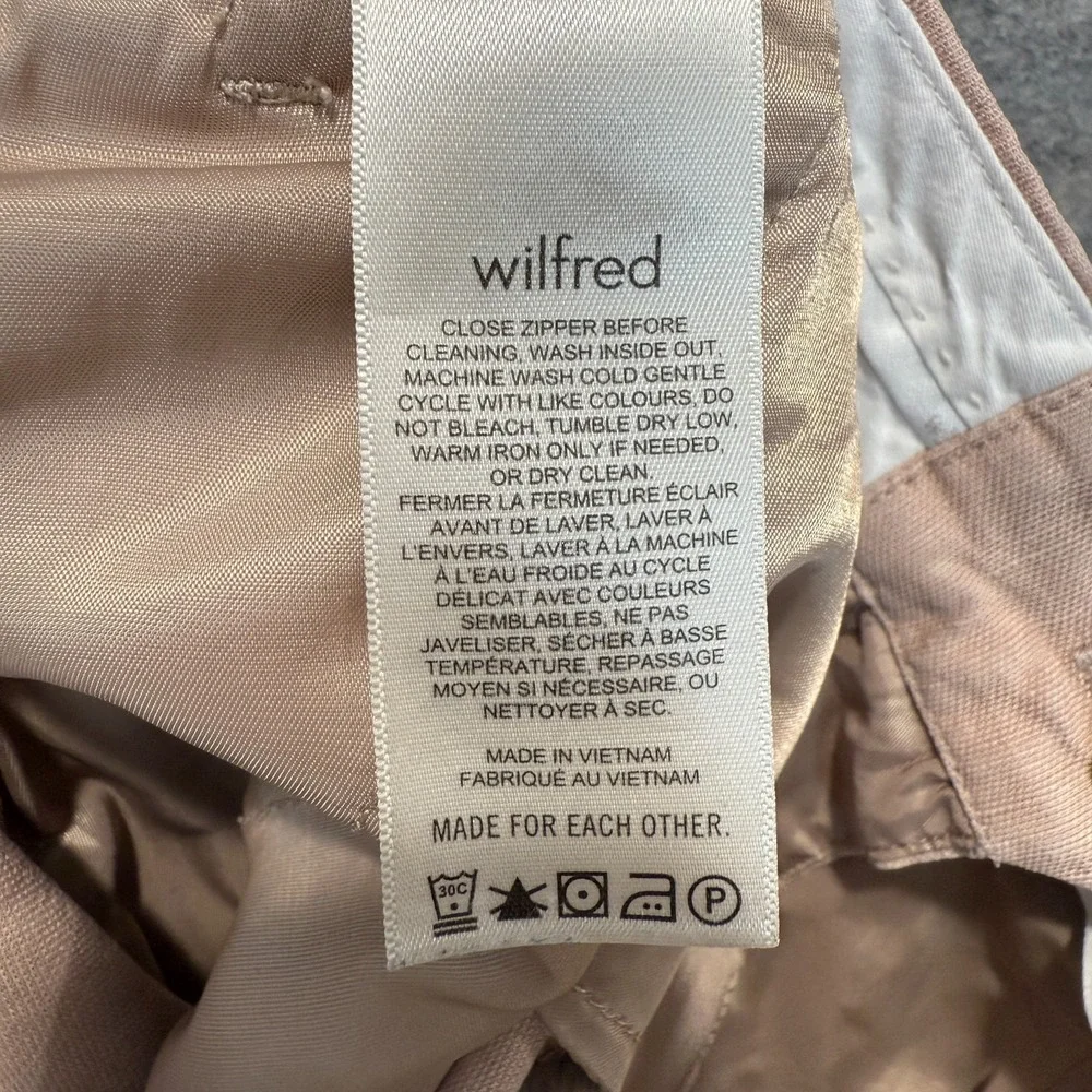 Wilfred Effortless Pants Womens‎ 2 Linen Blend Wide Leg Pleated Rose Pink